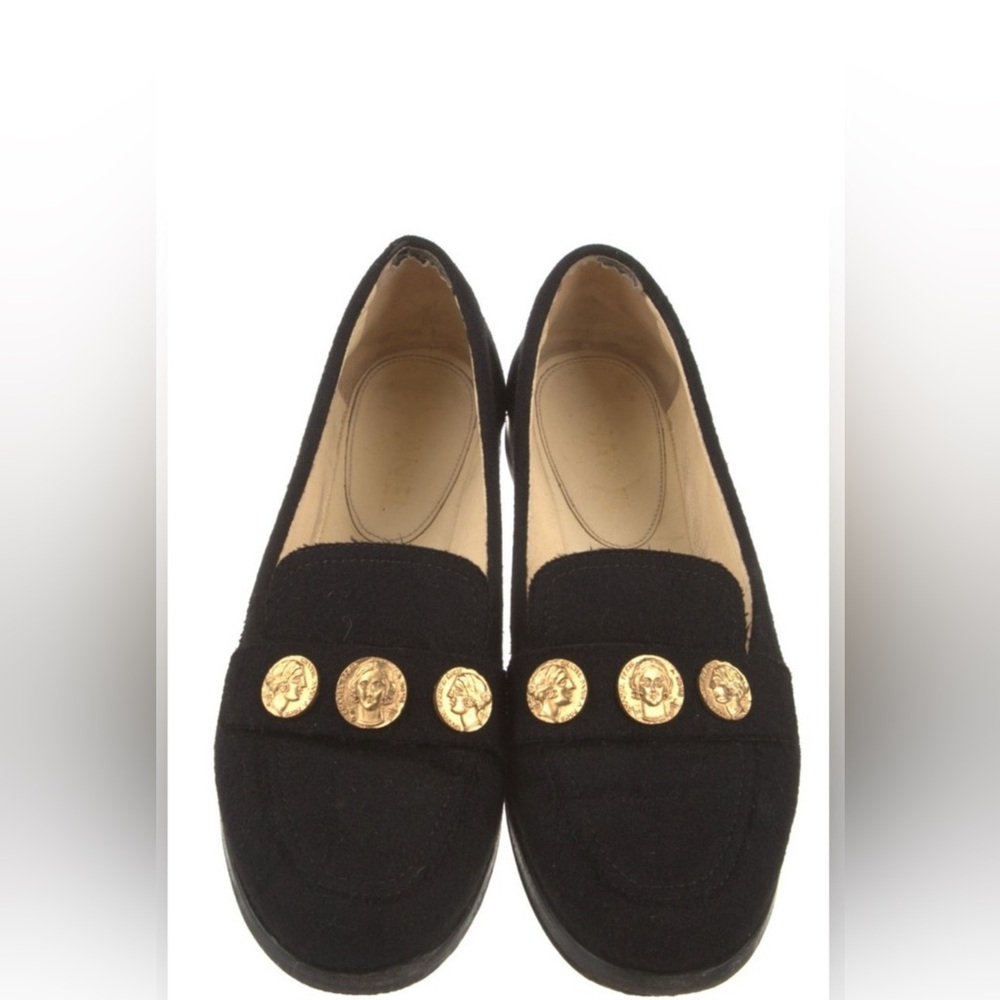 CHANEL Vintage iconic Gold and Brown Tweed skirt (only) gripoix bejeweled button - Picture 12 of 14